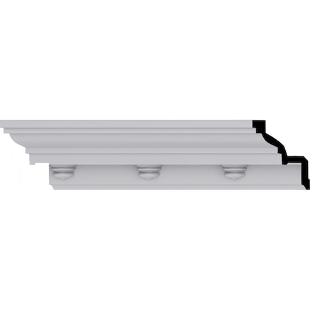 Ekena Millwork 3 1/2"H x 3 1/2"P x 5"F x 94 1/2"L Nouveau Crown Moulding MLD03X03X05NO